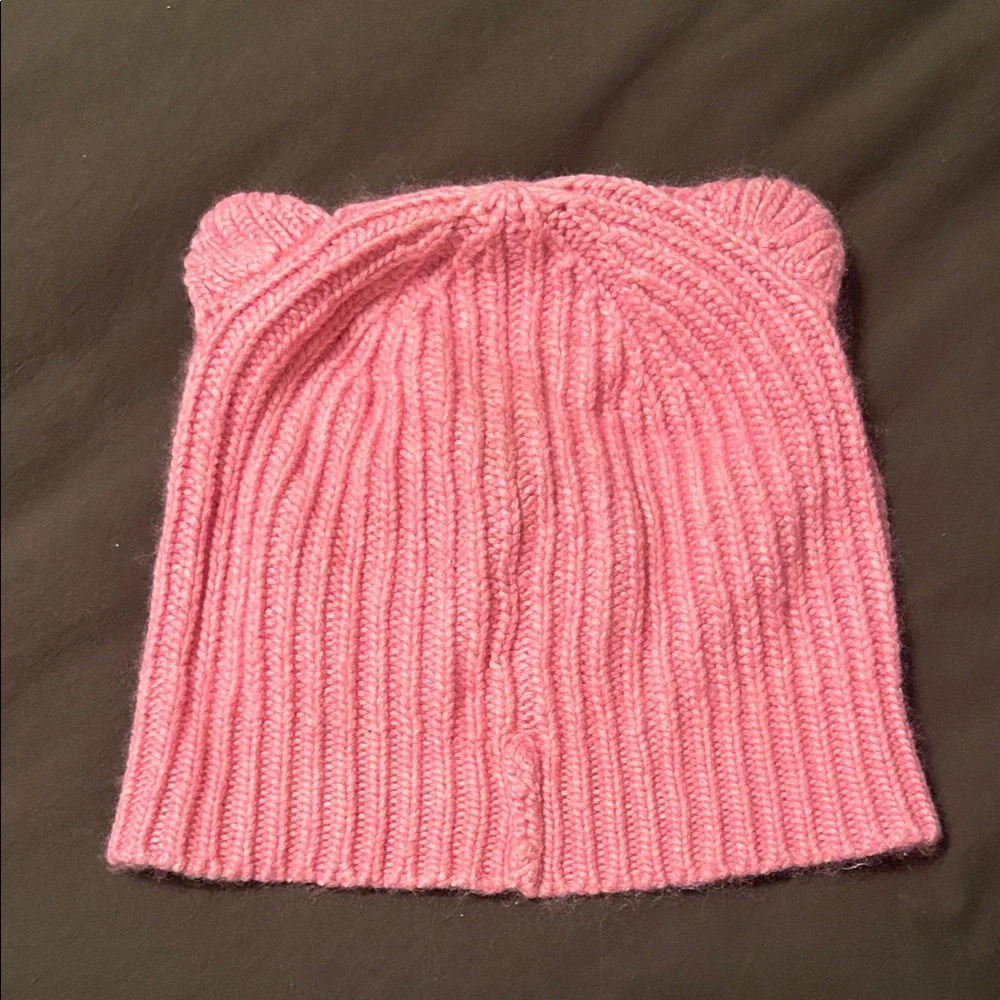 Adorable Pink Knit Beanie for Kids Cat Ear Beanie